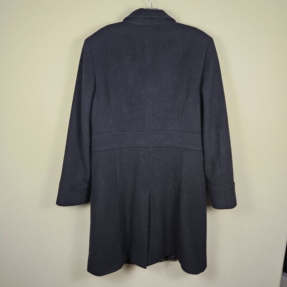VTG Wool Cashmere Blend Overcoat Womens Black Winter Classic Dressy Coat Long 14 - Picture 3 of 16